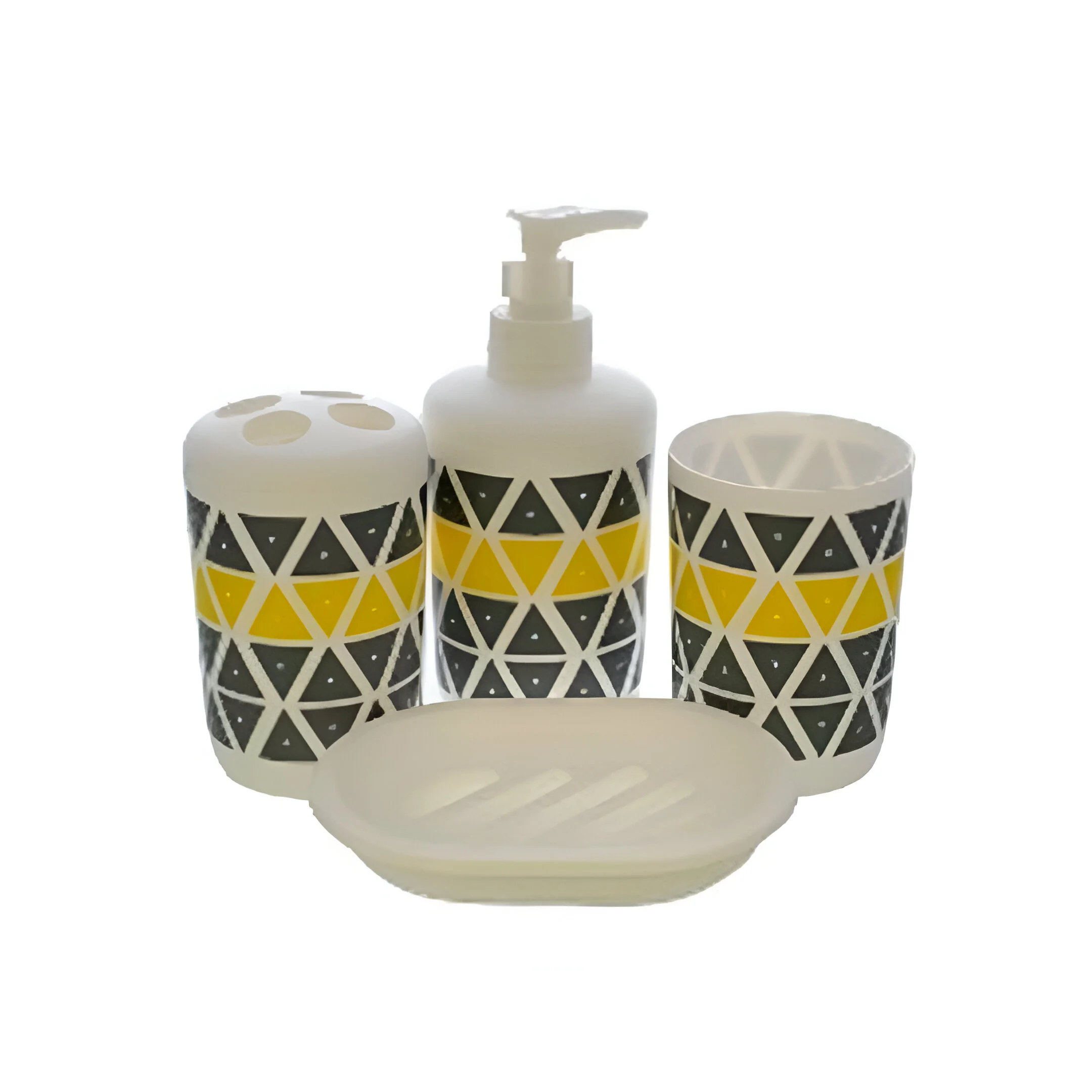 ORGANIZADOR P/BANO 4 PZAS 734-SP2214 BLANCO/AMARILLO/GRIS