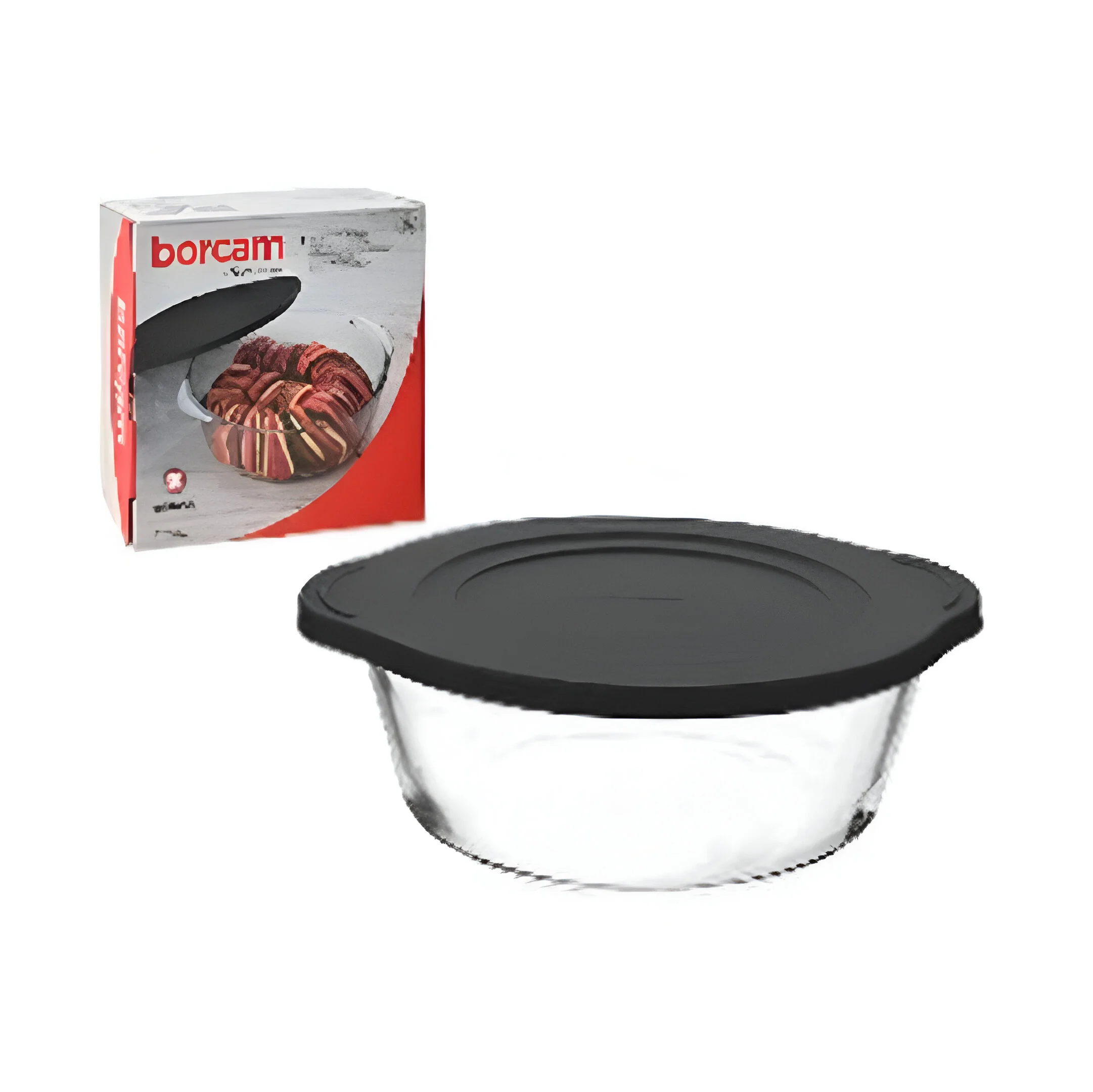 CACEROLA (BORCAM) 2200CC 748-59001N TRANSPARENTE/NEGRO