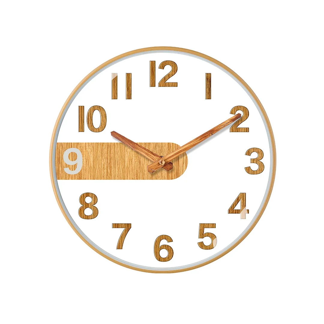 RELOJ D/PARED 30CM 602-40253 CREMA/BLANCO