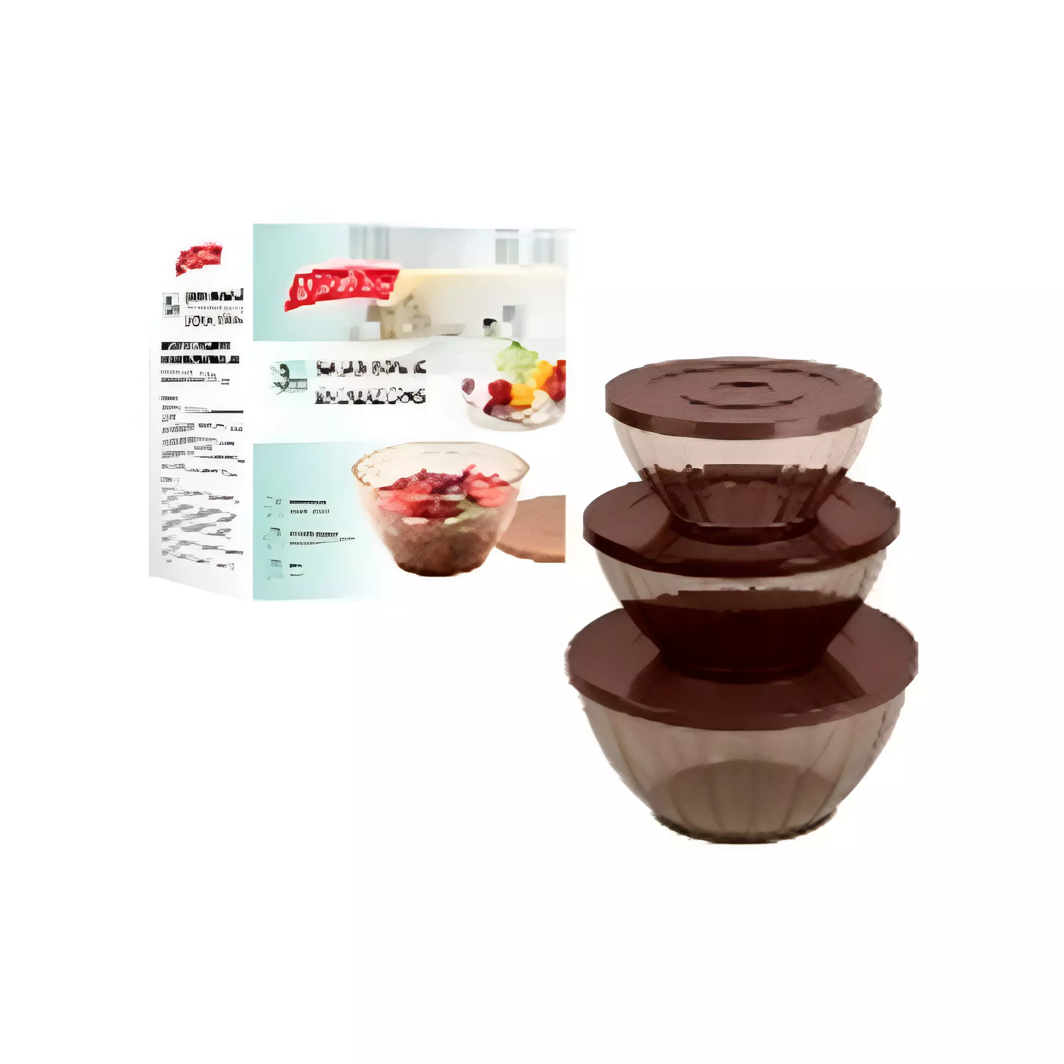 ENSALADERA 3PZAS 1500/2500/3500ML 723-05562 CHOCOLATE