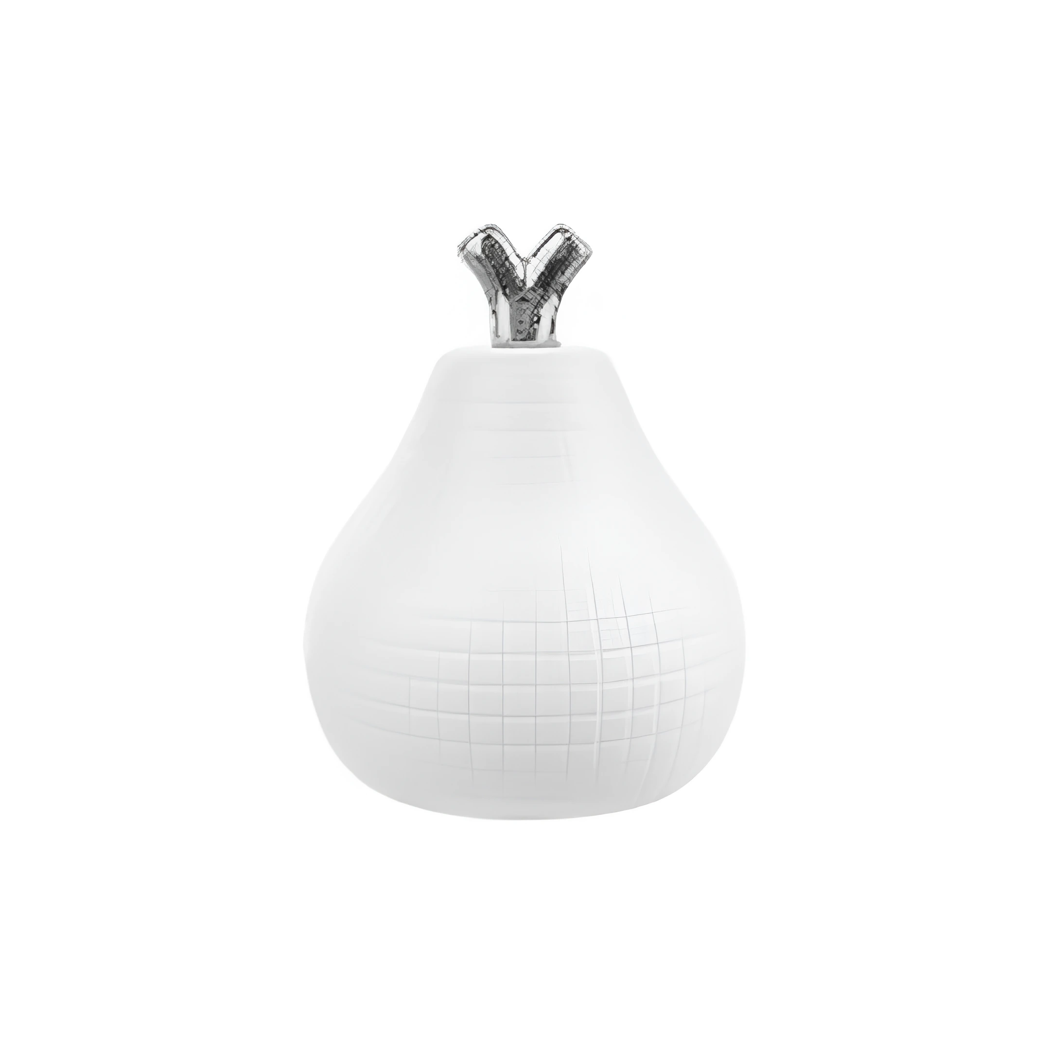 ADORNO PERA 11X14CM 704-2403580 BLANCO/PLATEADO