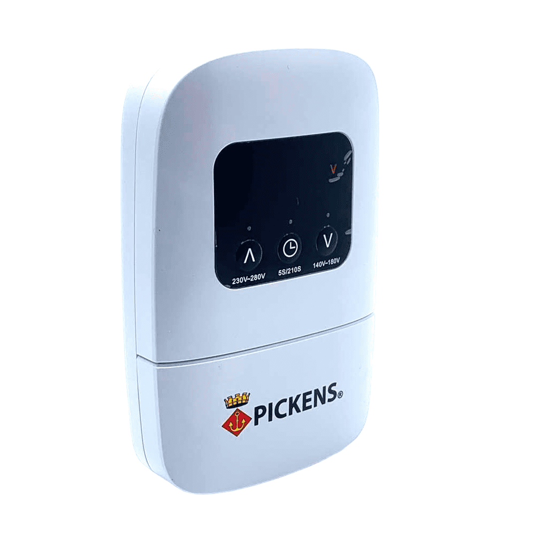 PROTECTOR DE VOLTAJE PICKENS V074 30AMP SMART AJUSTABLE Y CON INDICADORES 220V