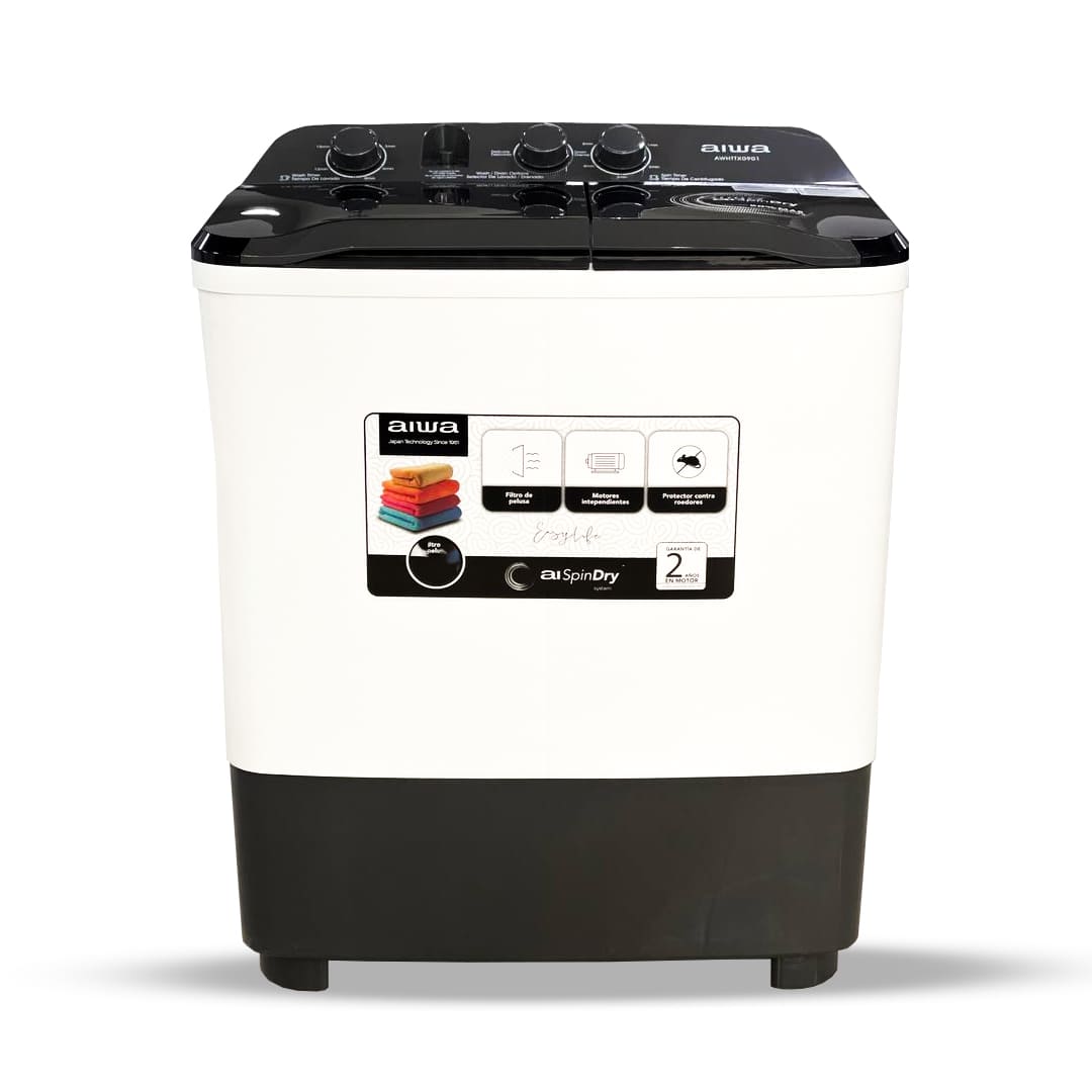 LAVADORA 11.Kg AIWA AWHTTX1101 DOBLE TINA BLANCO/GRIS